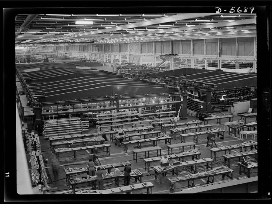 Willow Run bomber plant production floor, 1943
